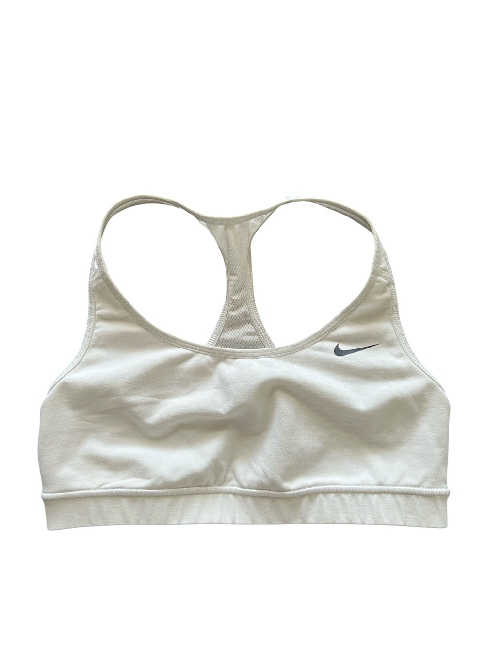 Nike Dri-FIT White Racerback Sports Bra Women’s Medium M Light Support
